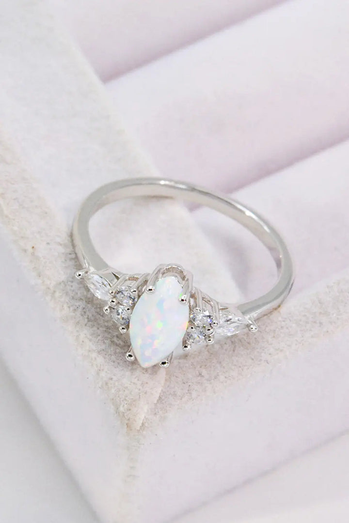 LOVCIA Opal and Zircon Platinum-Plated Ring