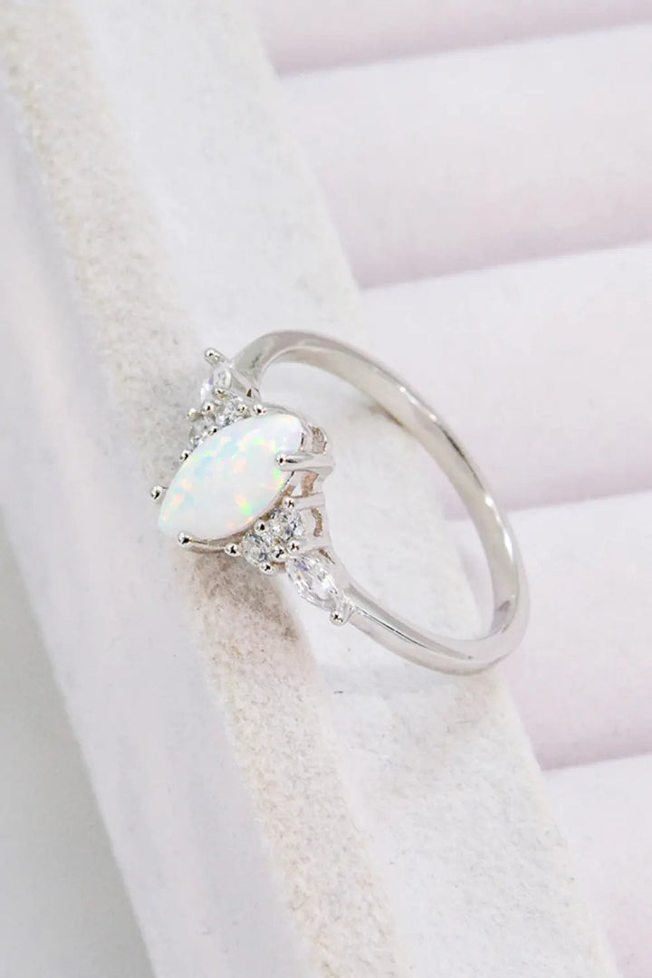 LOVCIA Opal and Zircon Platinum-Plated Ring