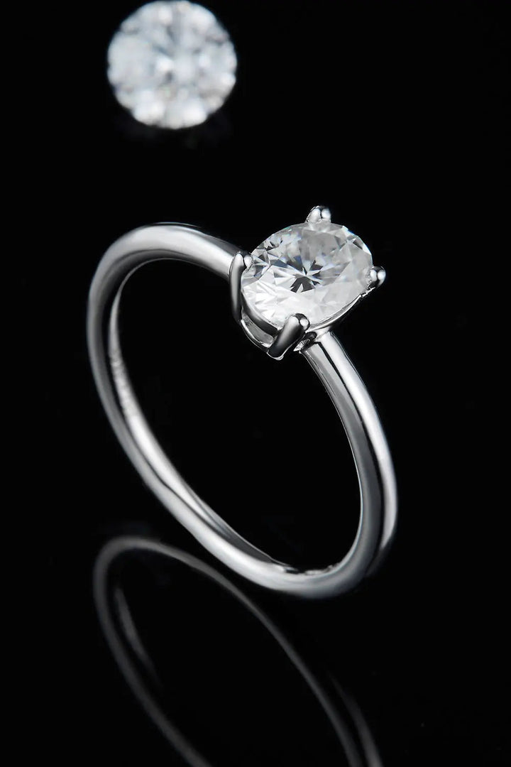 1 Carat Moissanite 925 Sterling Silver Solitaire Ring LOVCIA