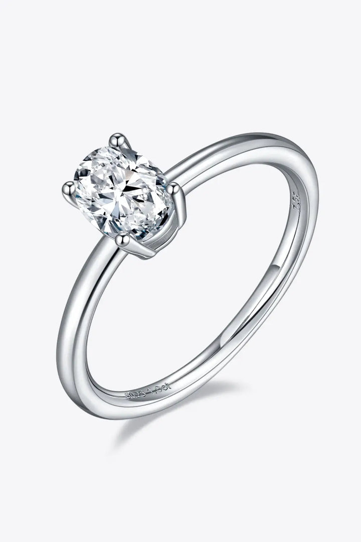 1 Carat Moissanite 925 Sterling Silver Solitaire Ring LOVCIA