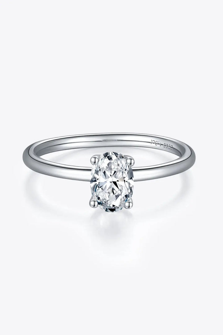 1 Carat Moissanite 925 Sterling Silver Solitaire Ring LOVCIA