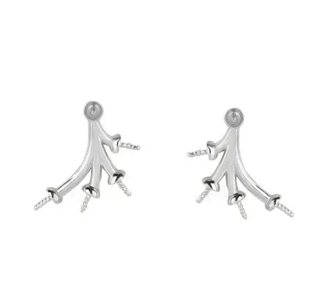 Lovcia Women's Fashion Simple Sterling Silver Pearl Earrings-Earrings-White Gold Color-Pearl-White Gold Color