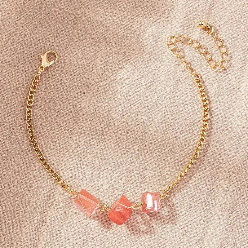 Lovcia Women's Pink Natural Stone Bracelet-Bracelets-Pink-Pink
