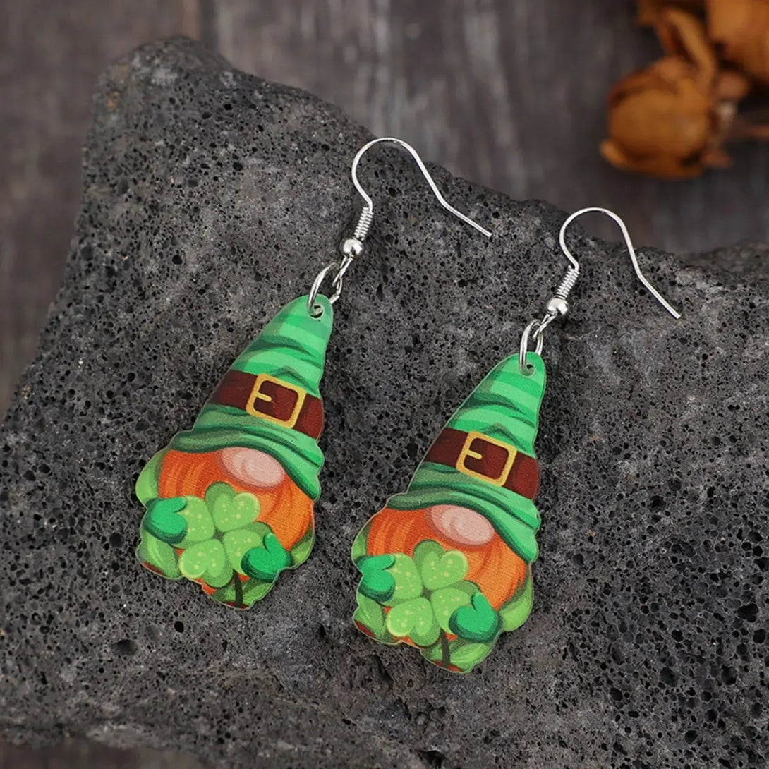 Lovcia Wooden Alloy Dangle Earrings-Earrings-Mid Green-One Size-Mid Green