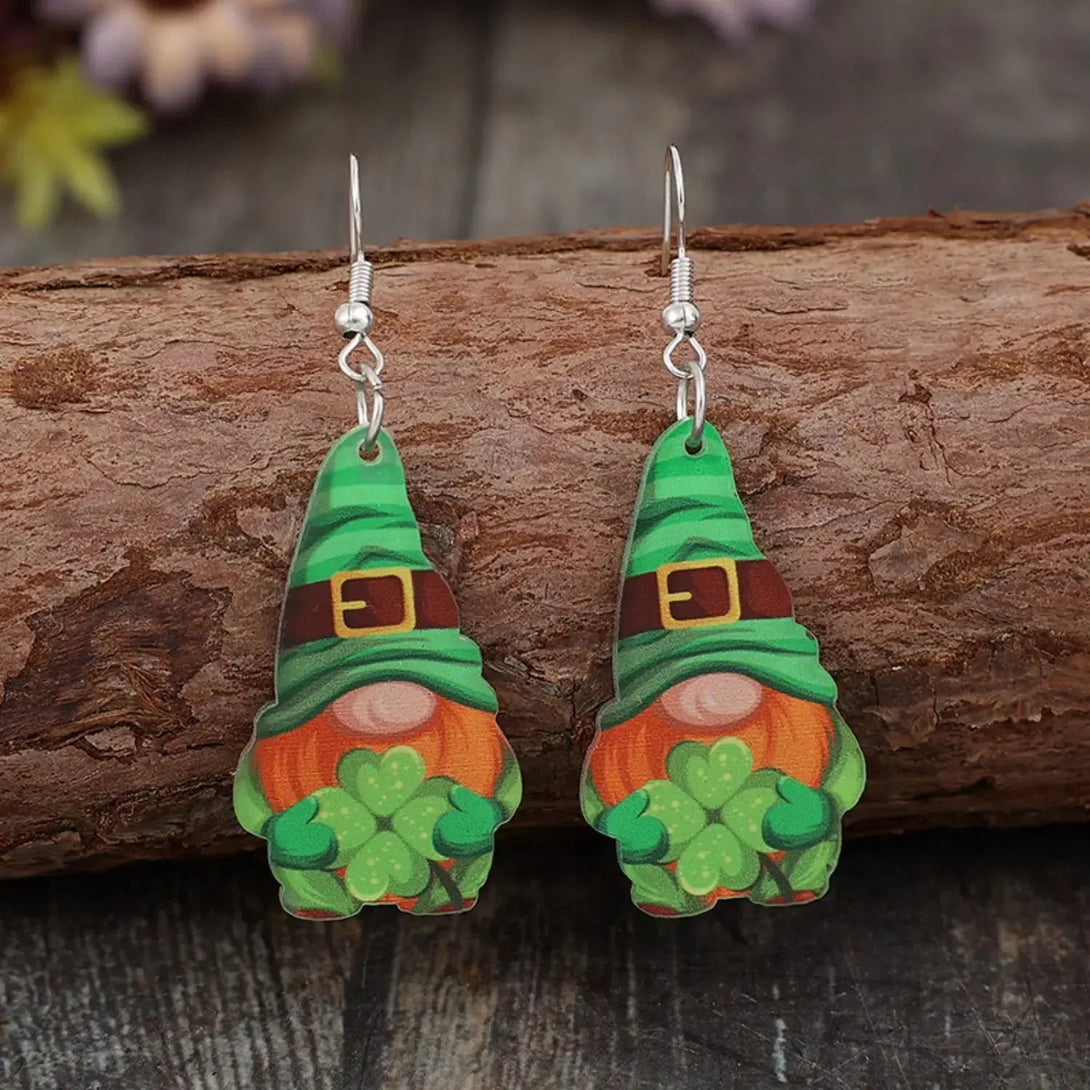 Lovcia Wooden Alloy Dangle Earrings-Earrings-Mid Green-One Size-Mid Green