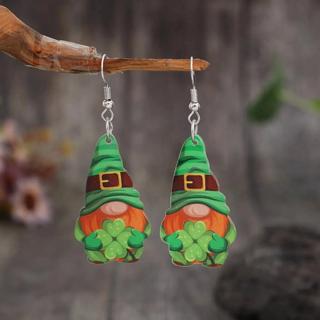 Lovcia Wooden Alloy Dangle Earrings-Earrings-Mid Green-One Size-Mid Green