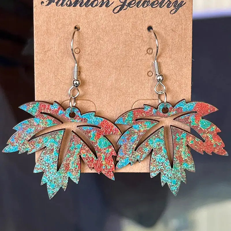 Lovcia Wooden Dangle Earrings-Earrings-Style A-One Size-Style A