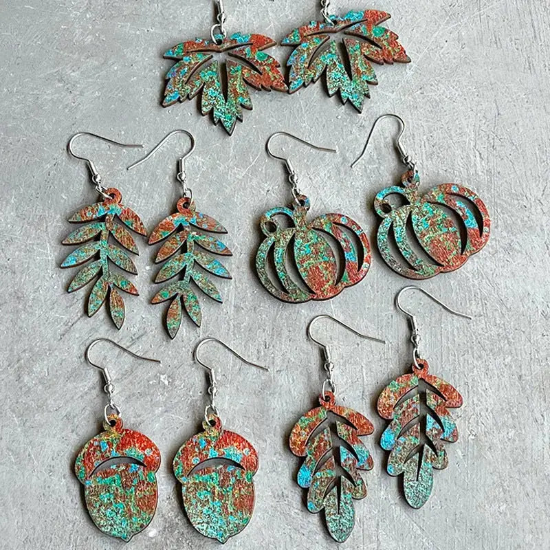 Lovcia Wooden Dangle Earrings-Earrings-Style A-One Size-Style A