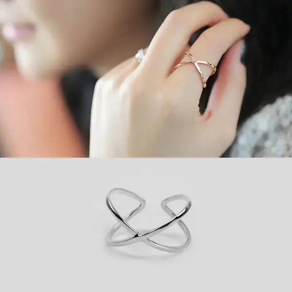 LOVCIA X Cross Adjustable 925 Sterling Silver Ring