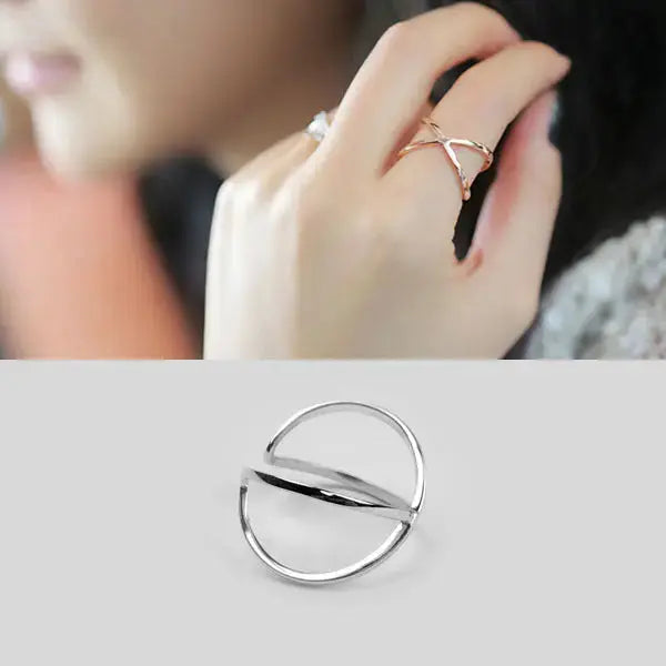 Lovcia X Cross Adjustable 925 Sterling Silver Ring-Rings-
