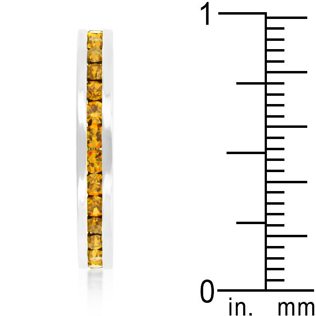 Lovcia Yellow Crystal Eternity Band with Rhodium Finish-Rings-5-5