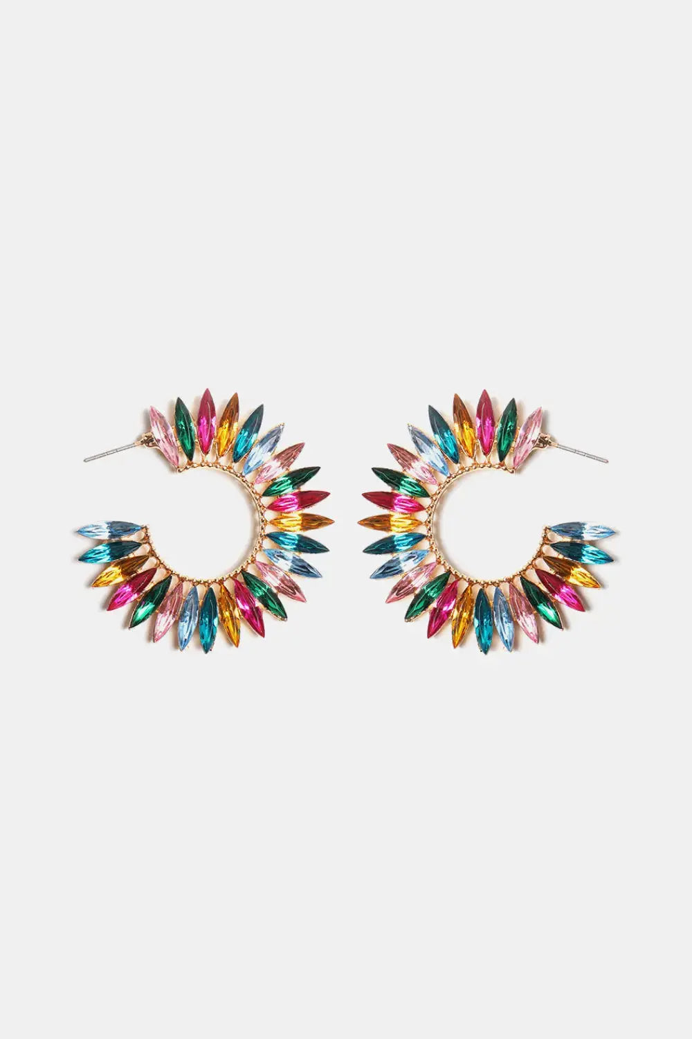 Lovcia Zinc Alloy Acrylic C-Hoop Earrings-Earrings-Style A-One Size-Style A