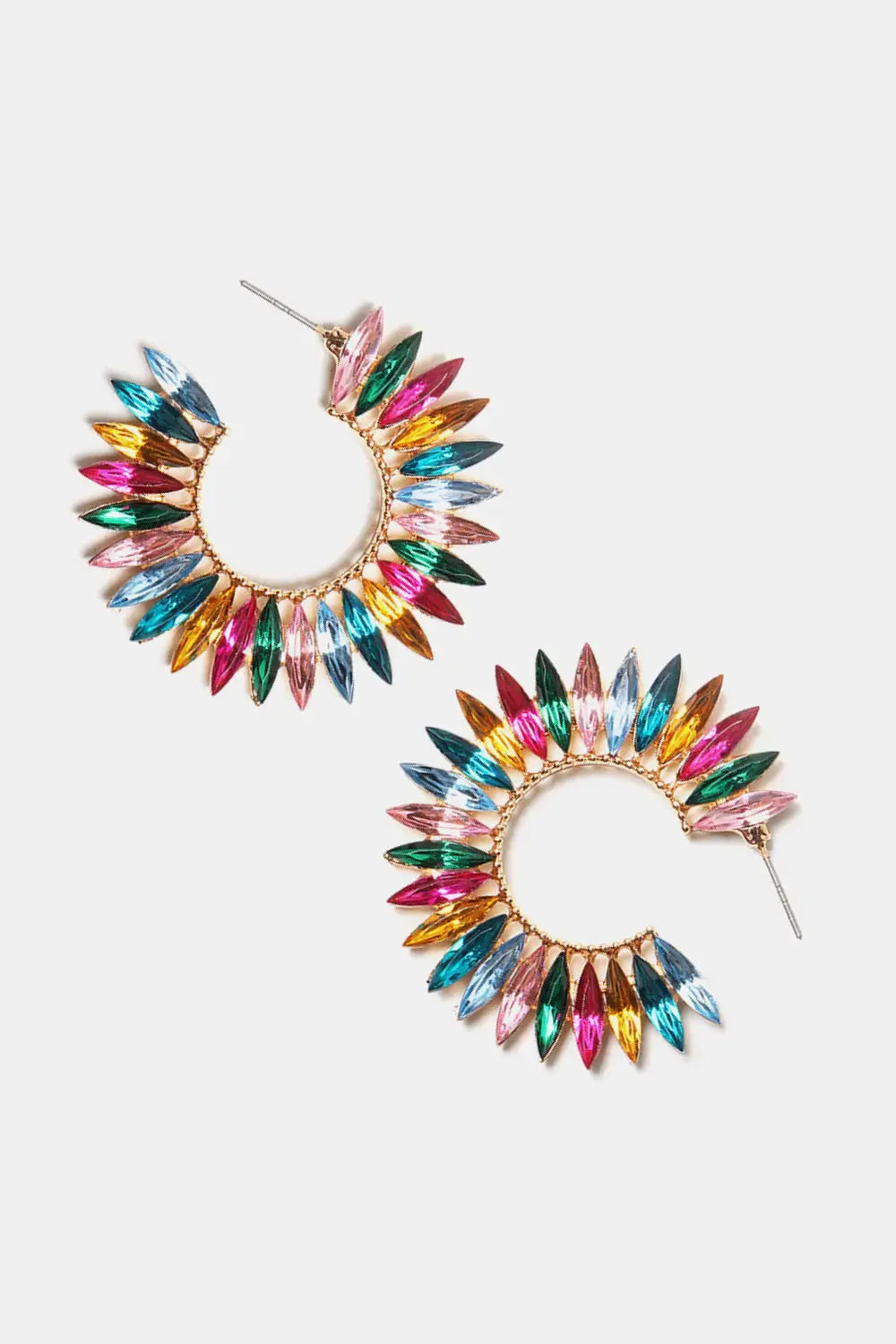 Lovcia Zinc Alloy Acrylic C-Hoop Earrings-Earrings-Style A-One Size-Style A
