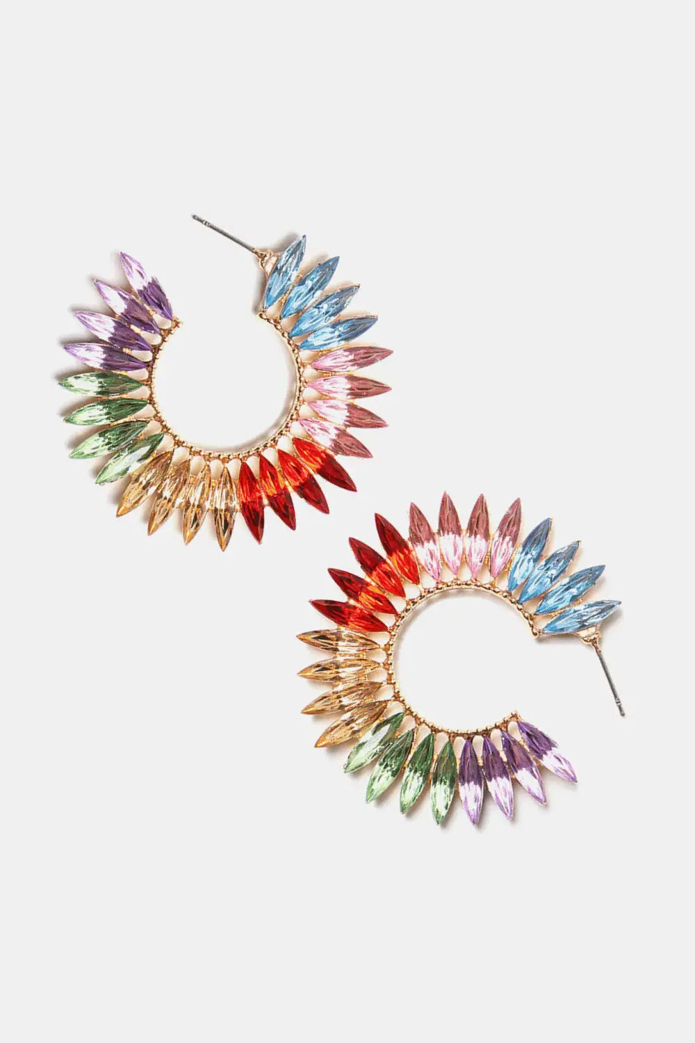 Lovcia Zinc Alloy Acrylic C-Hoop Earrings-Earrings-Style A-One Size-Style A