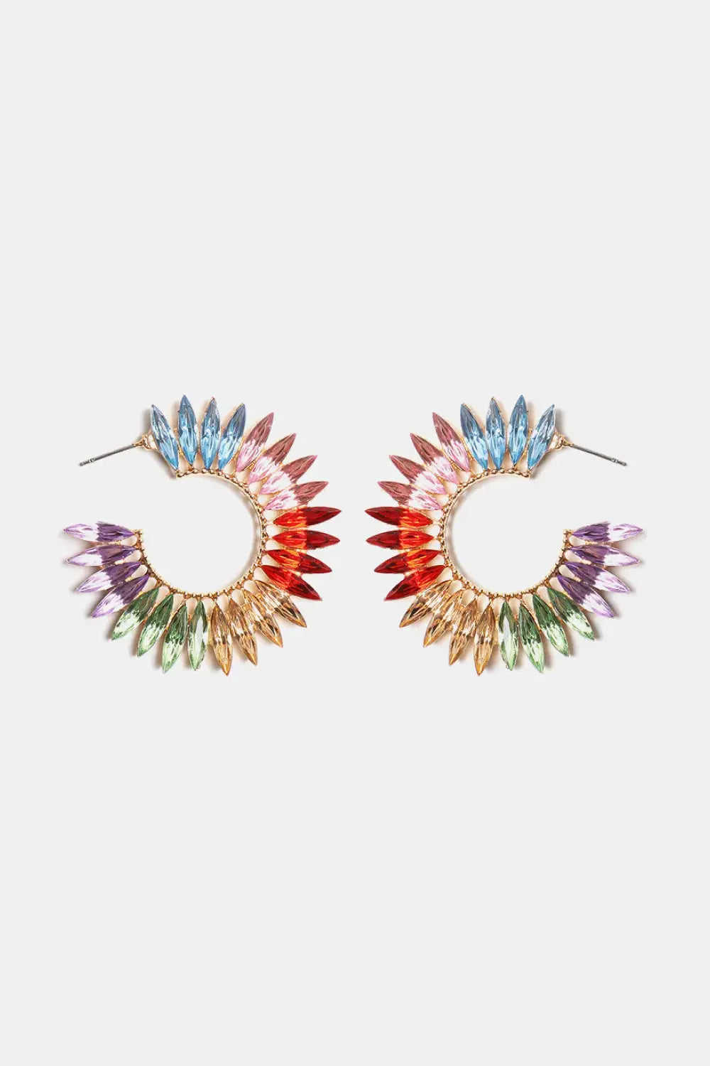Lovcia Zinc Alloy Acrylic C-Hoop Earrings-Earrings-Style B-One Size-Style B