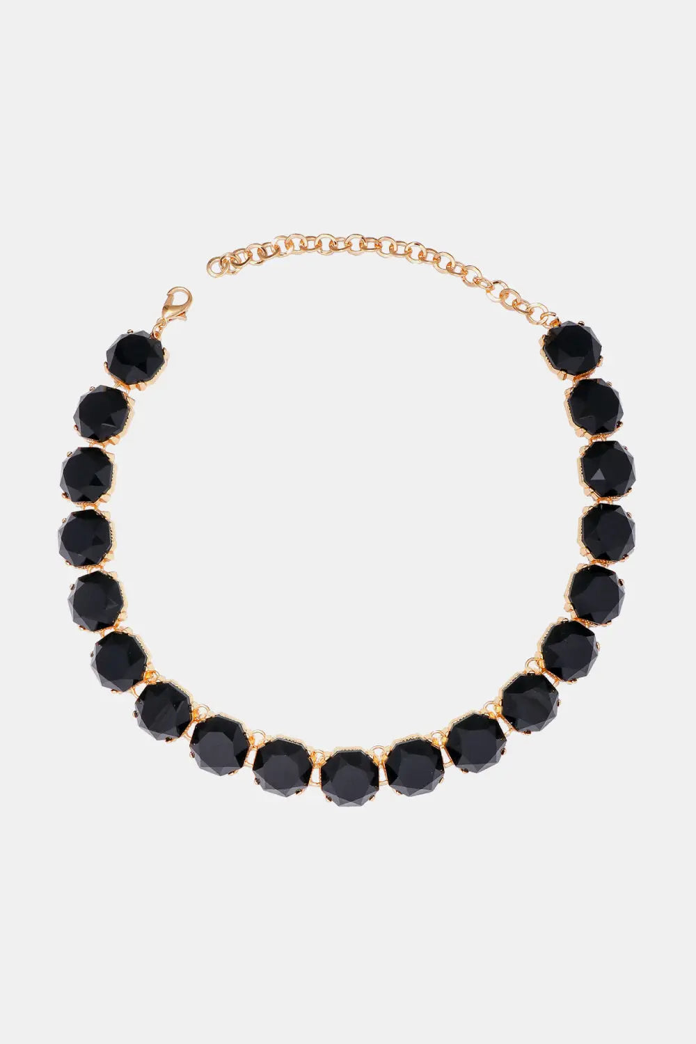 Lovcia Zinc Alloy Resin Necklace-Necklaces-Black-One Size-Black
