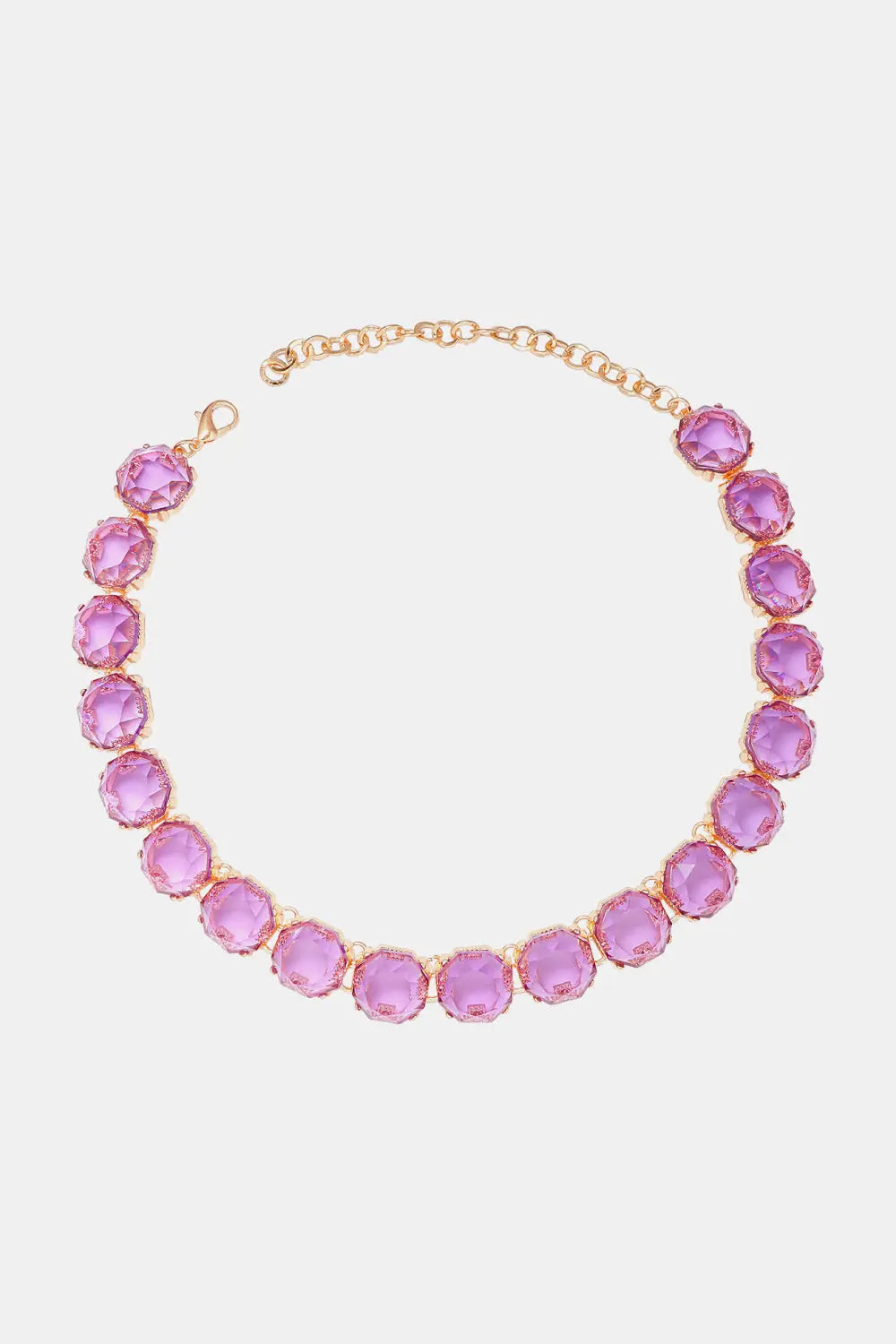 Lovcia Zinc Alloy Resin Necklace-Necklaces-Heliotrope Purple-One Size-Heliotrope Purple