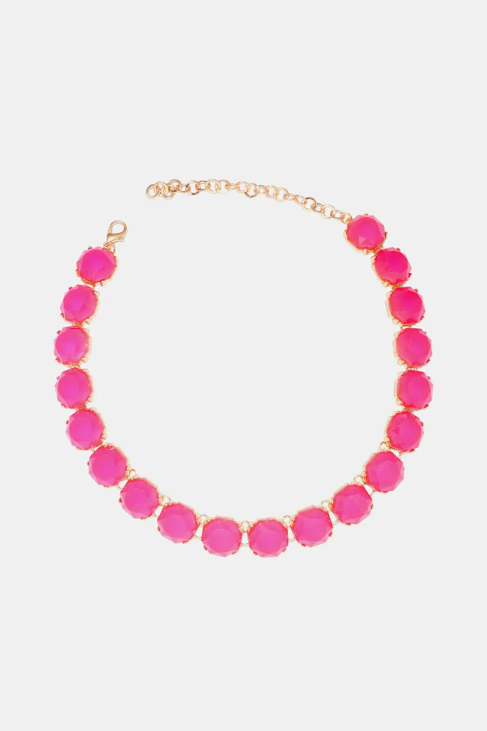 Lovcia Zinc Alloy Resin Necklace-Necklaces-Hot Pink-One Size-Hot Pink