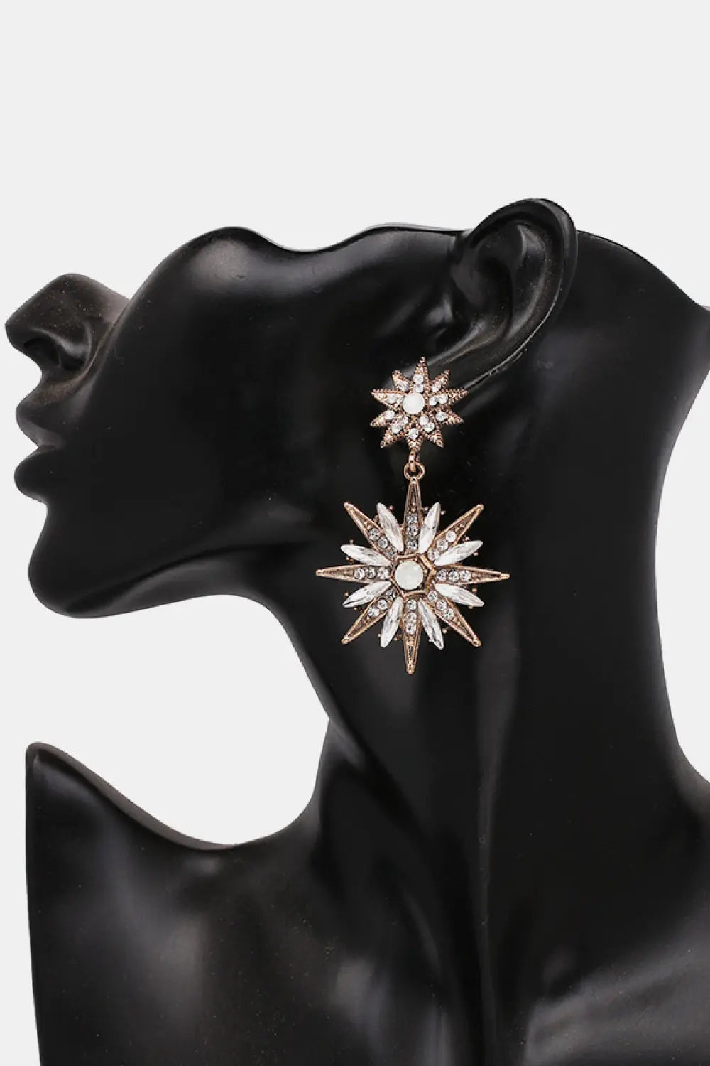 Lovcia Zinc Alloy Star Shape Dangle Earrings-Earrings-Brass-One Size-Brass