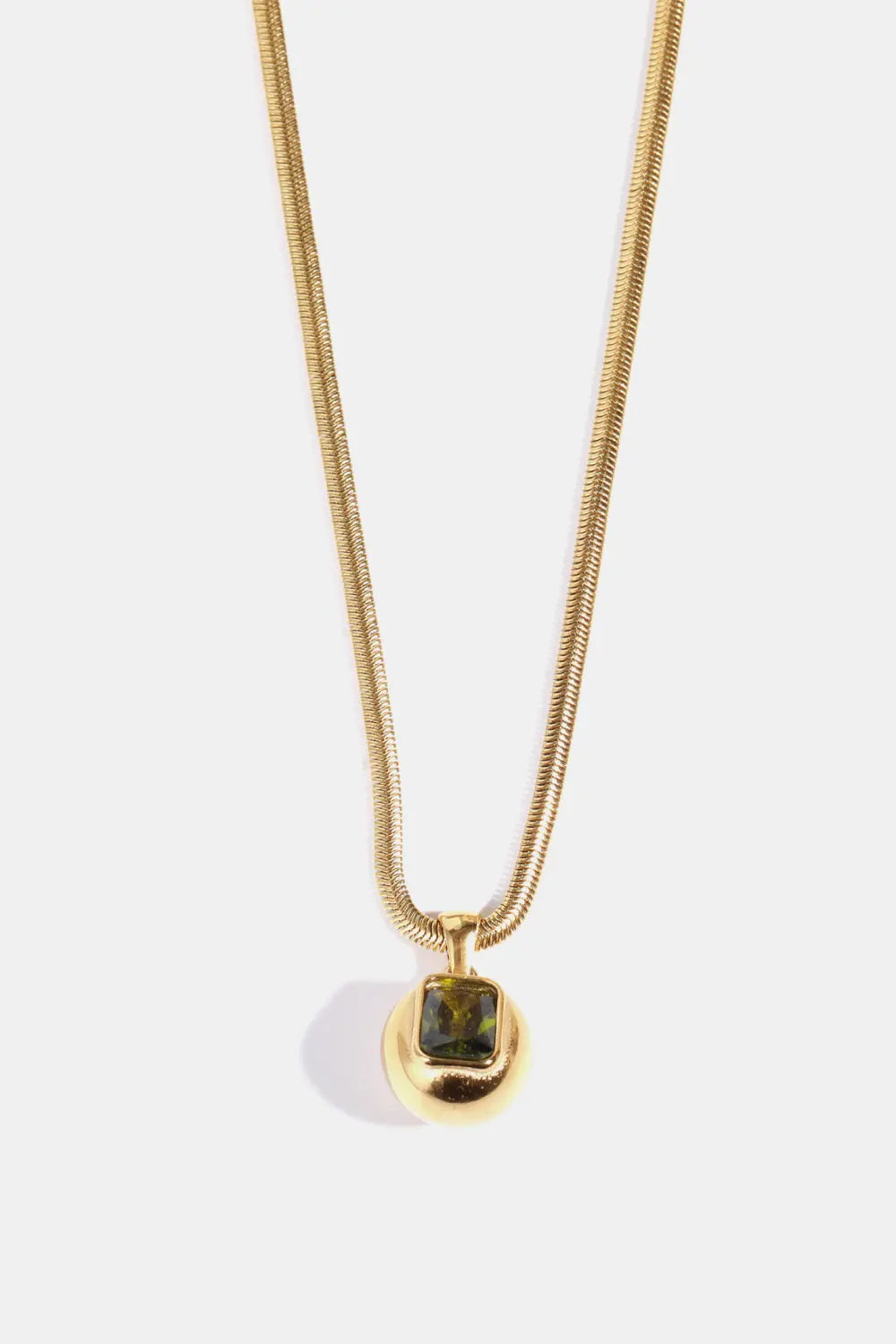 Lovcia Zircon 18K Gold-Plated Geometrical Shape Pendant Necklace-Necklaces-Olive-One Size-Olive