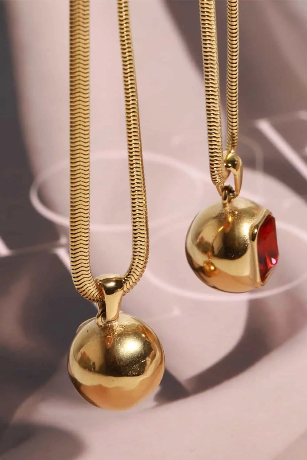 Lovcia Zircon 18K Gold-Plated Geometrical Shape Pendant Necklace-Necklaces-Olive-One Size-Olive