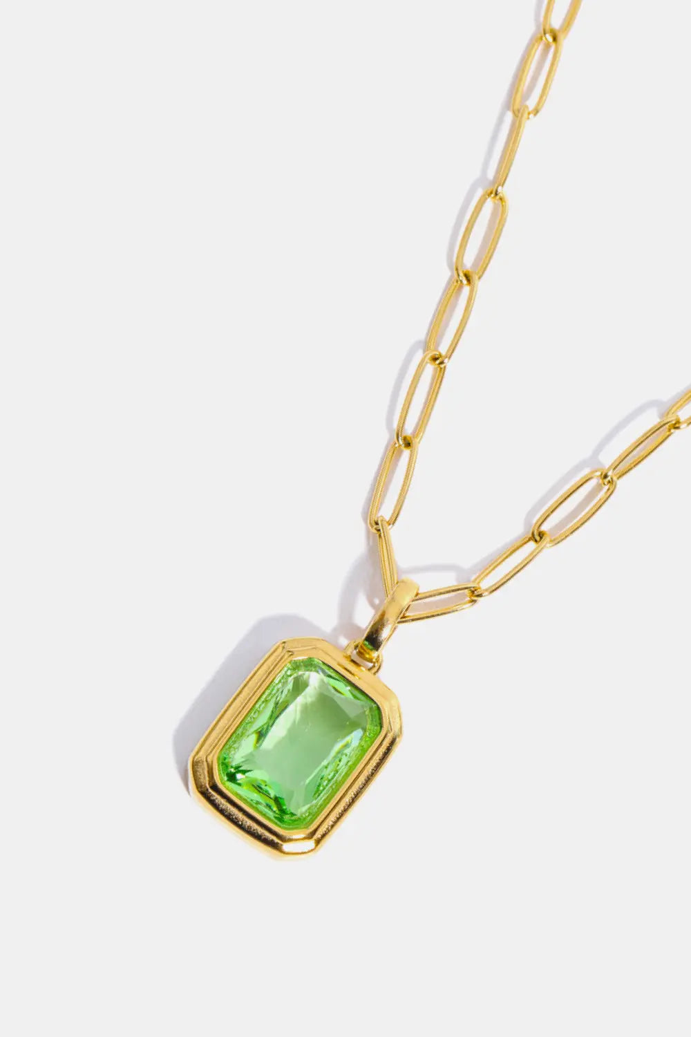 Lovcia Zircon 18K Gold-Plated Geometrical Shape Pendant Necklace-Necklaces-Transparent-One Size-Transparent