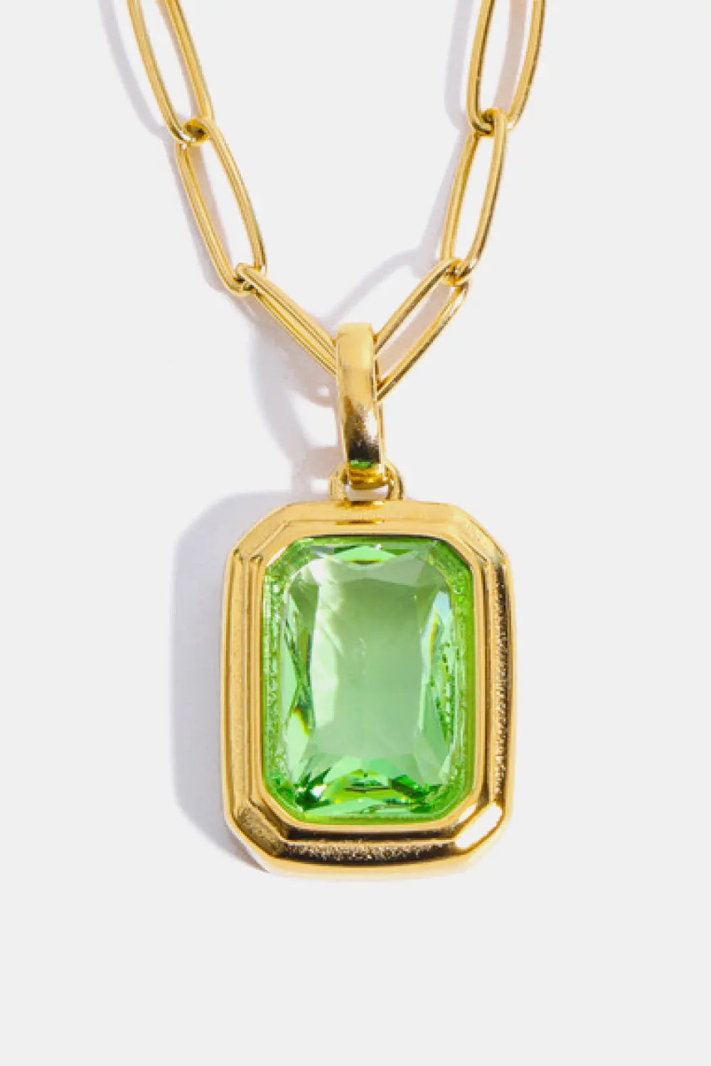 Lovcia Zircon 18K Gold-Plated Geometrical Shape Pendant Necklace-Necklaces-Transparent-One Size-Transparent