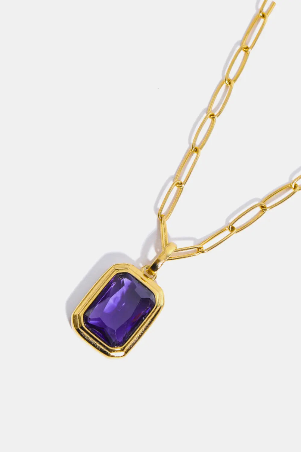 Lovcia Zircon 18K Gold-Plated Geometrical Shape Pendant Necklace-Necklaces-Transparent-One Size-Transparent