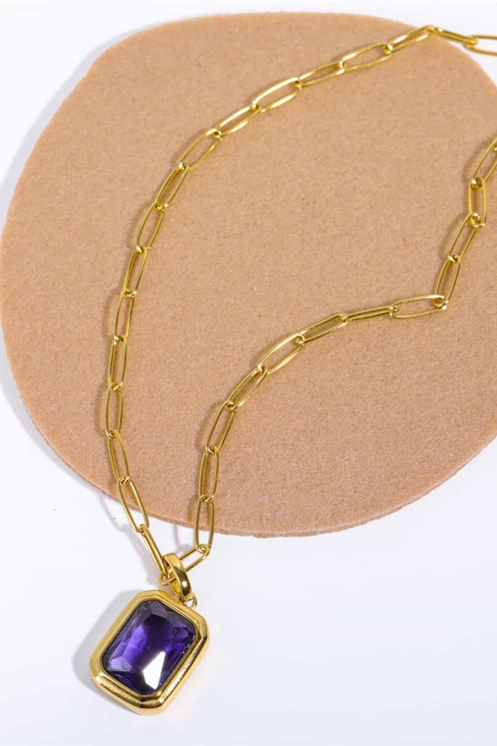 Lovcia Zircon 18K Gold-Plated Geometrical Shape Pendant Necklace-Necklaces-Transparent-One Size-Transparent