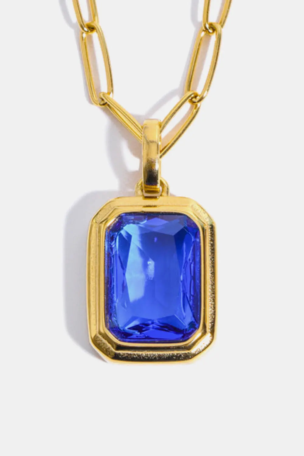 Lovcia Zircon 18K Gold-Plated Geometrical Shape Pendant Necklace-Necklaces-Transparent-One Size-Transparent