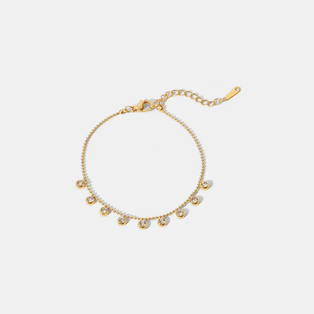 Lovcia Zircon 18K Gold-Plated Stainless Steel Bracelet-Bracelets-Gold-One Size-Gold