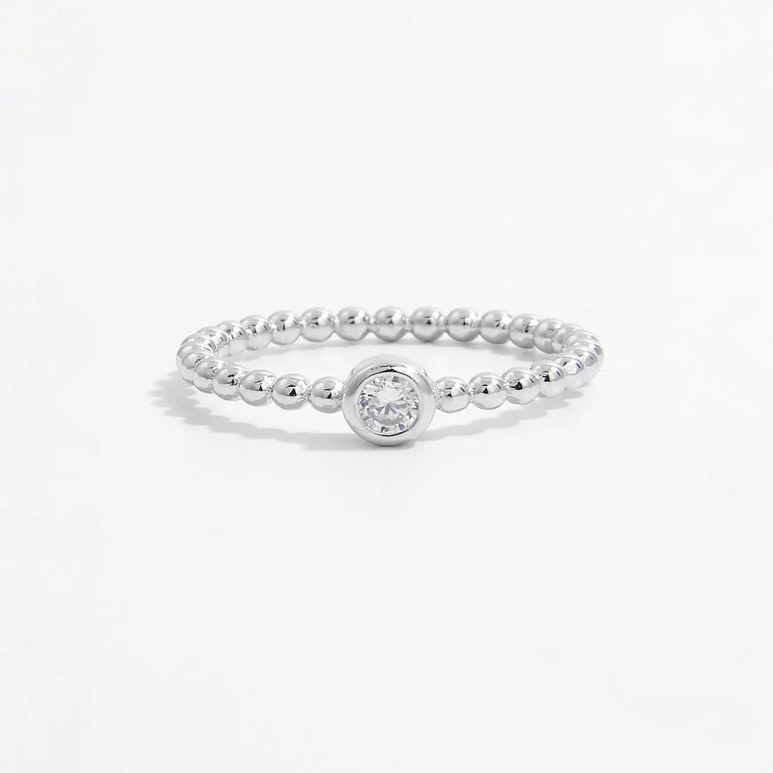 Lovcia Zircon 925 Sterling Silver Bead Ring-Rings-Silver-6-Silver