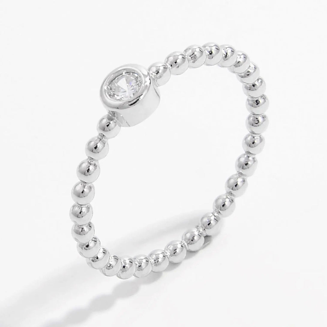 Lovcia Zircon 925 Sterling Silver Bead Ring-Rings-Silver-6-Silver