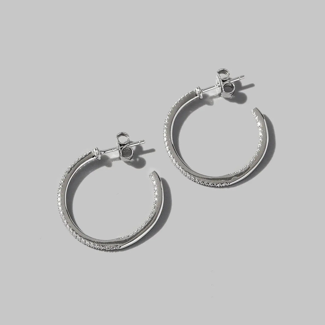 Lovcia Zircon 925 Sterling Silver C-Hoop Earrings-Earrings-Silver-One Size-Silver