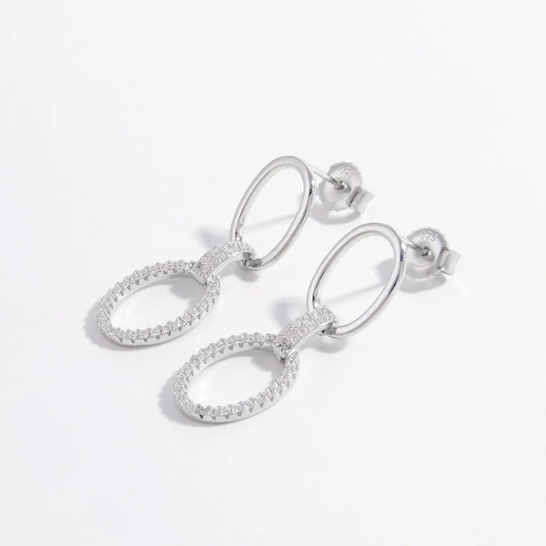 Lovcia Zircon 925 Sterling Silver Dangle Earrings-Earrings-Silver-One Size-Silver