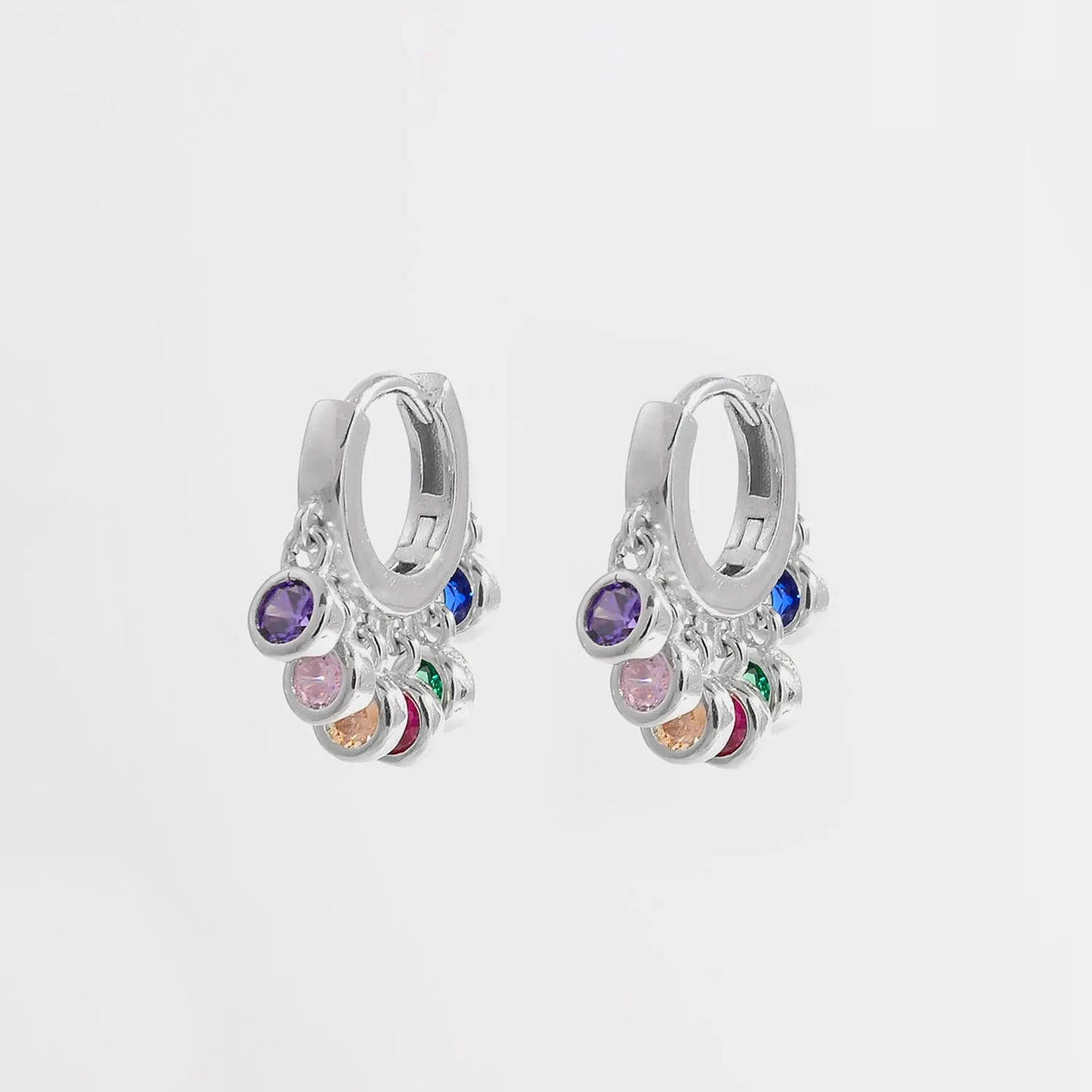 Lovcia Zircon 925 Sterling Silver Huggie Earrings-Earrings-Silver-One Size-Silver