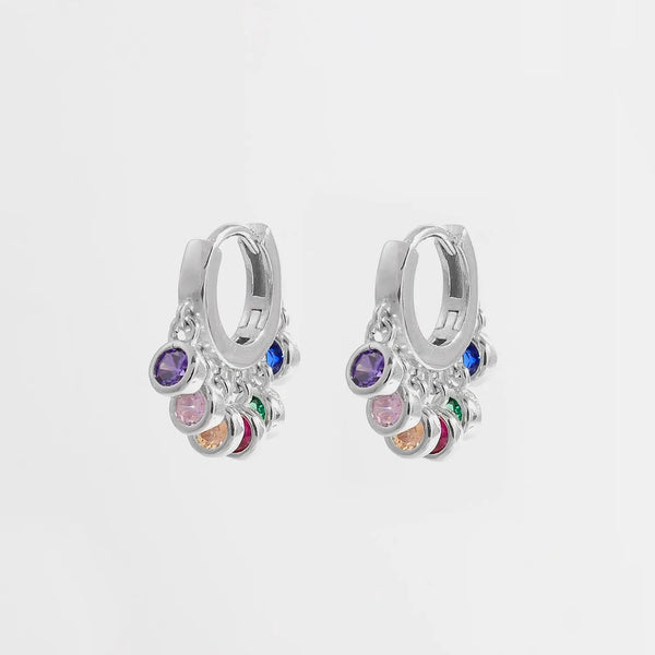 Lovcia Zircon 925 Sterling Silver Huggie Earrings-Earrings-Silver-One Size-Silver