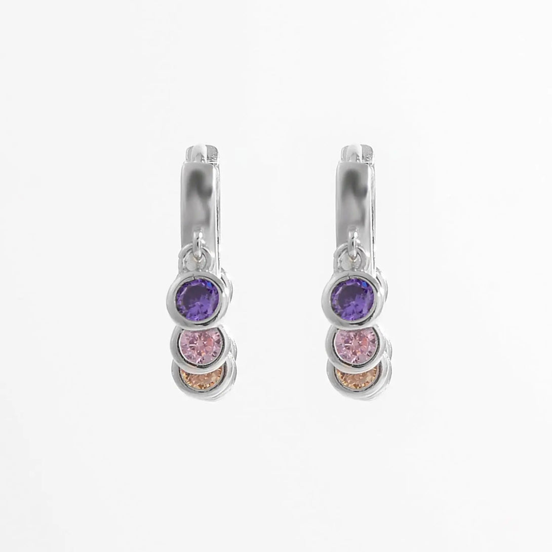 Lovcia Zircon 925 Sterling Silver Huggie Earrings-Earrings-Silver-One Size-Silver
