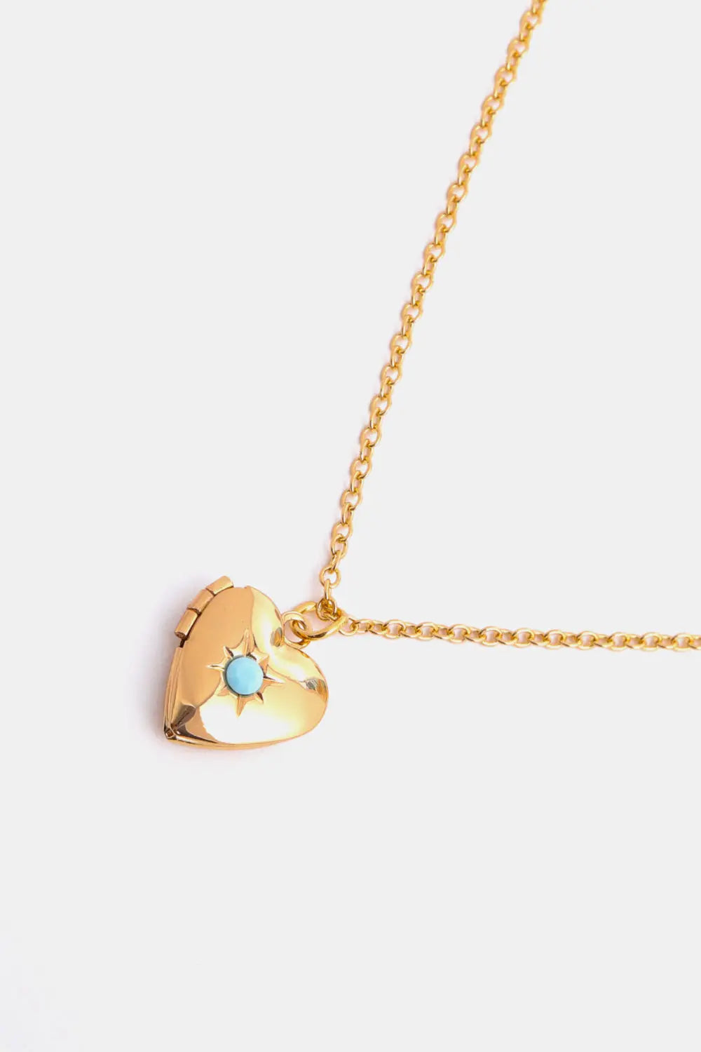 Lovcia Zircon Heart Shape 14K Gold-Plated Pendant Necklace-Necklaces-January-One Size-January