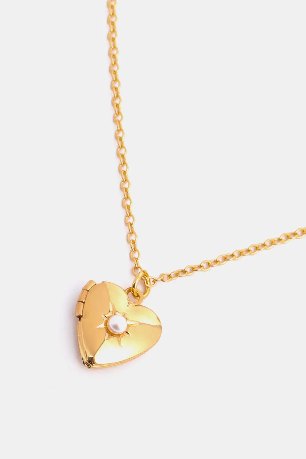 Lovcia Zircon Heart Shape 14K Gold-Plated Pendant Necklace-Necklaces-January-One Size-January