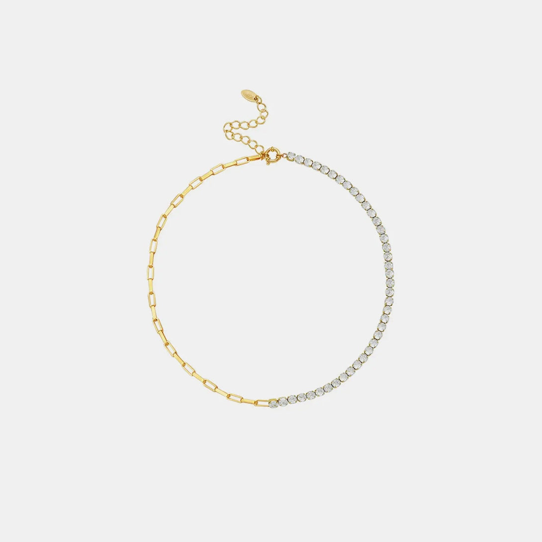 Lovcia Zircon Titanium Steel Necklace-Necklaces-Gold-One Size-Gold