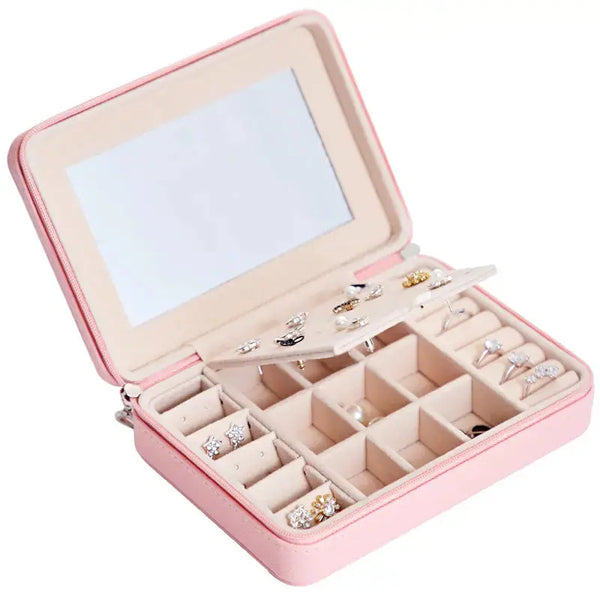 Lovcia® Elegant Harmony Multifunctional Jewellery Storage Box for Earrings and Rings-Jewelry Storage Box-Pink-A-Pink