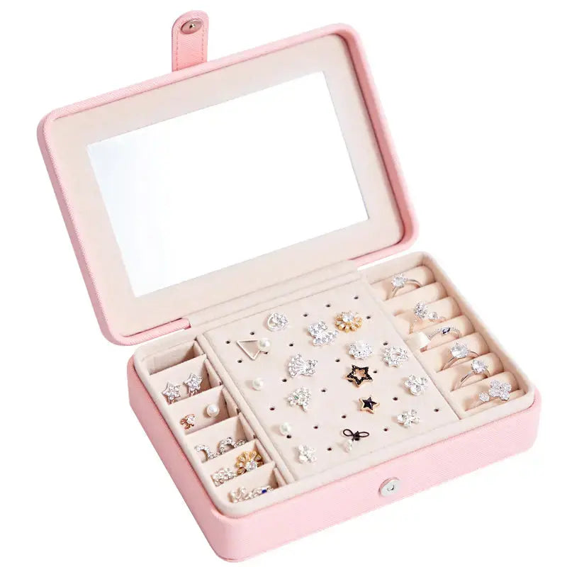 Lovcia® Elegant Harmony Multifunctional Jewellery Storage Box for Earrings and Rings-Jewelry Storage Box-Pink-A-Pink