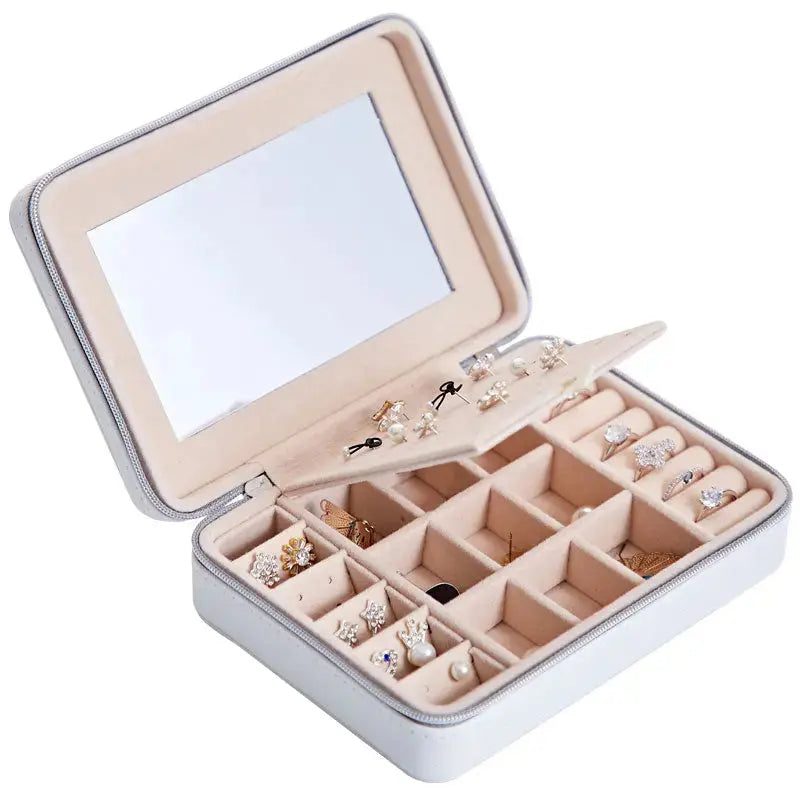Lovcia® Elegant Harmony Multifunctional Jewellery Storage Box for Earrings and Rings-Jewelry Storage Box-White-A-White
