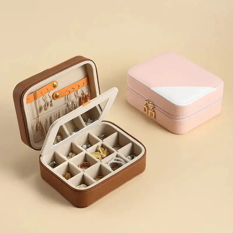 Lovcia® Jewel Guard Multifunctional Leather Jewellery Box-Jewelry Storage Box-Coffee-Coffee