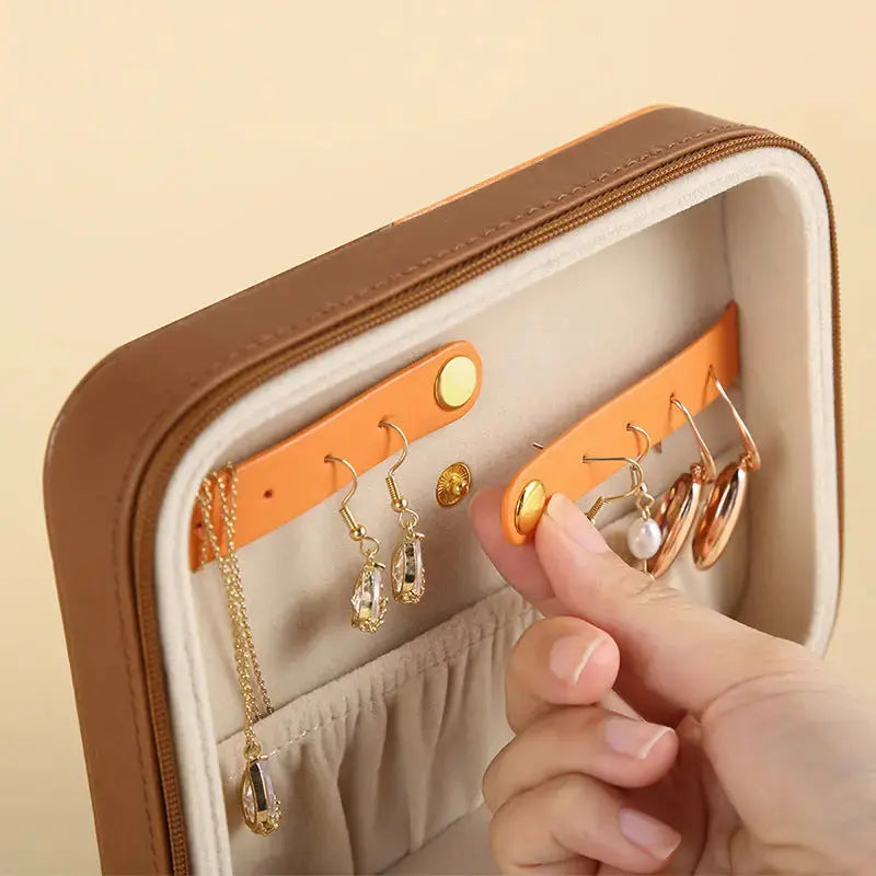 Lovcia® Jewel Guard Multifunctional Leather Jewellery Box-Jewelry Storage Box-Coffee-Coffee