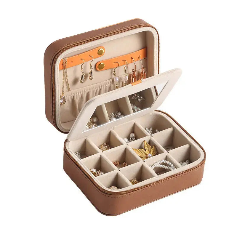 Lovcia® Jewel Guard Multifunctional Leather Jewellery Box-Jewelry Storage Box-Coffee-Coffee