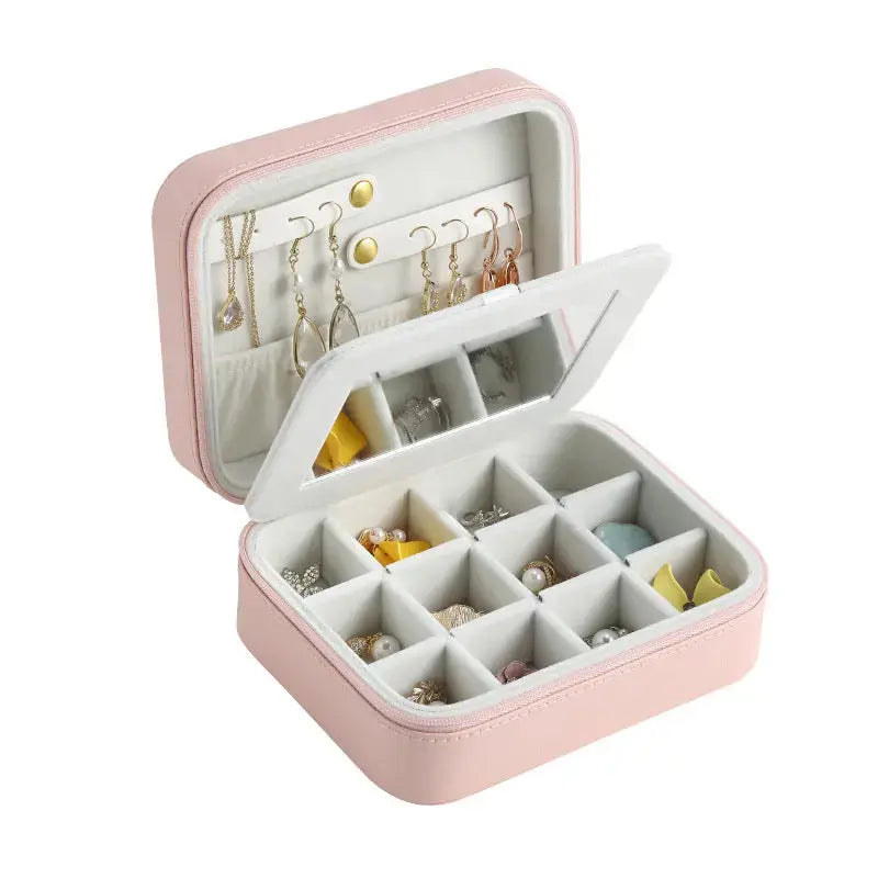 Lovcia® Jewel Guard Multifunctional Leather Jewellery Box-Jewelry Storage Box-Pink-Pink