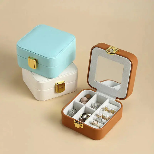 Lovcia® Mini Marvel Portable Jewellery Storage Box-Jewelry Storage Box-Beige-Beige